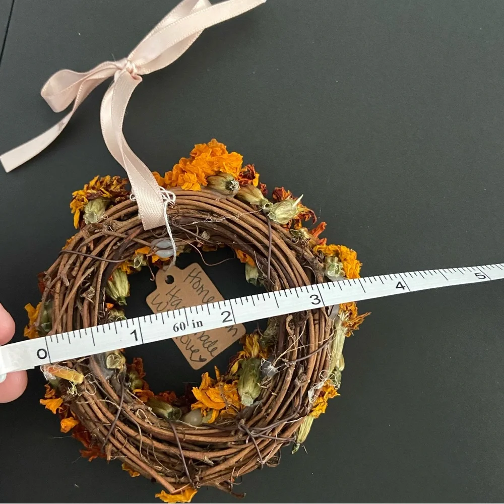 Handmade Orange and Yellow Floral Wreath